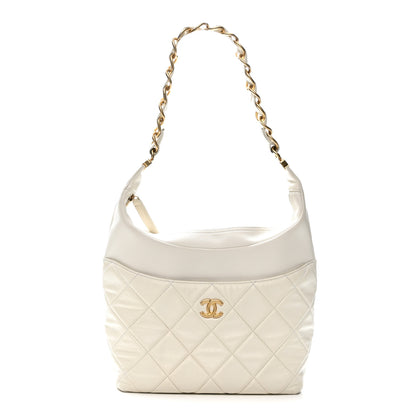 Chanel Calfskin Quilted Close To Me Hobo White 1 of 13