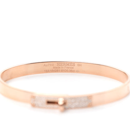 Hermes 18K Rose Gold Diamond PM Kelly Pave Bracelet SH 4 of 6