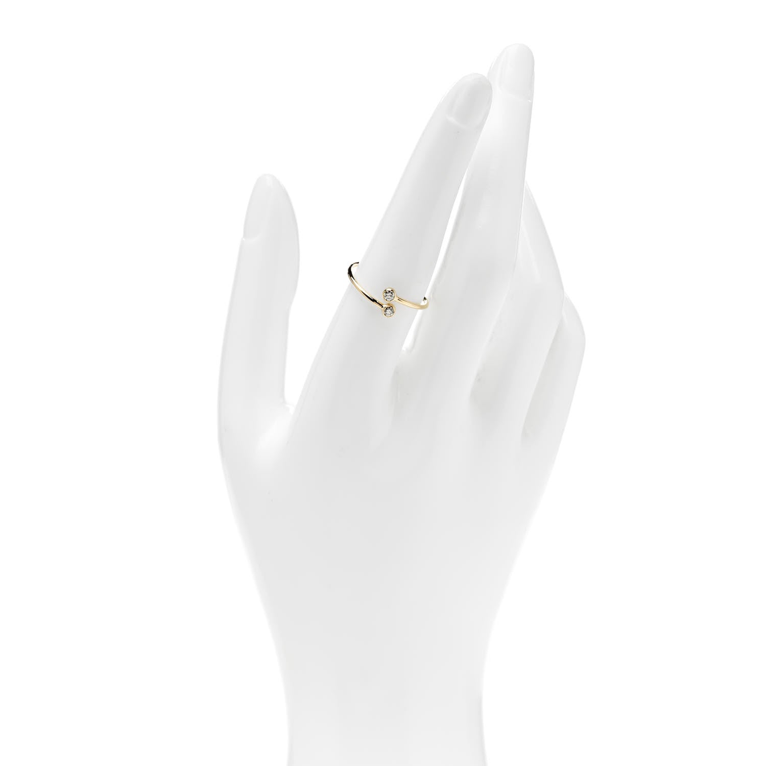 Tiffany 18K Yellow Gold Diamond Elsa Peretti Hoop Ring 56 7.5 2 of 5