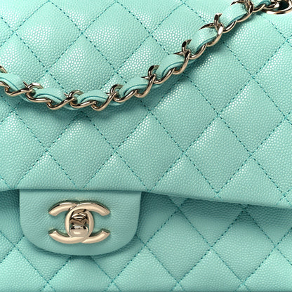 Chanel Caviar Quilted Medium Double Flap Light Blue 9 of 11