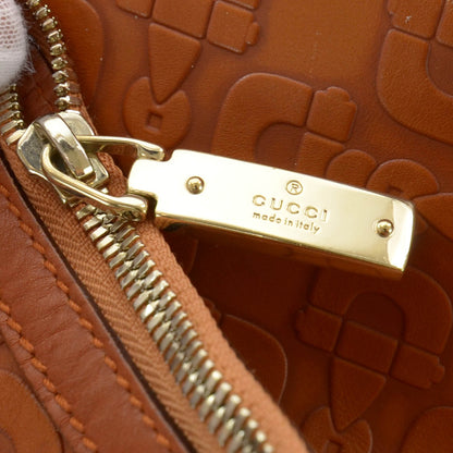 Gucci GGUCCI Calfskin Horsebit Embossed Glam Hobo Tan 8 of 9