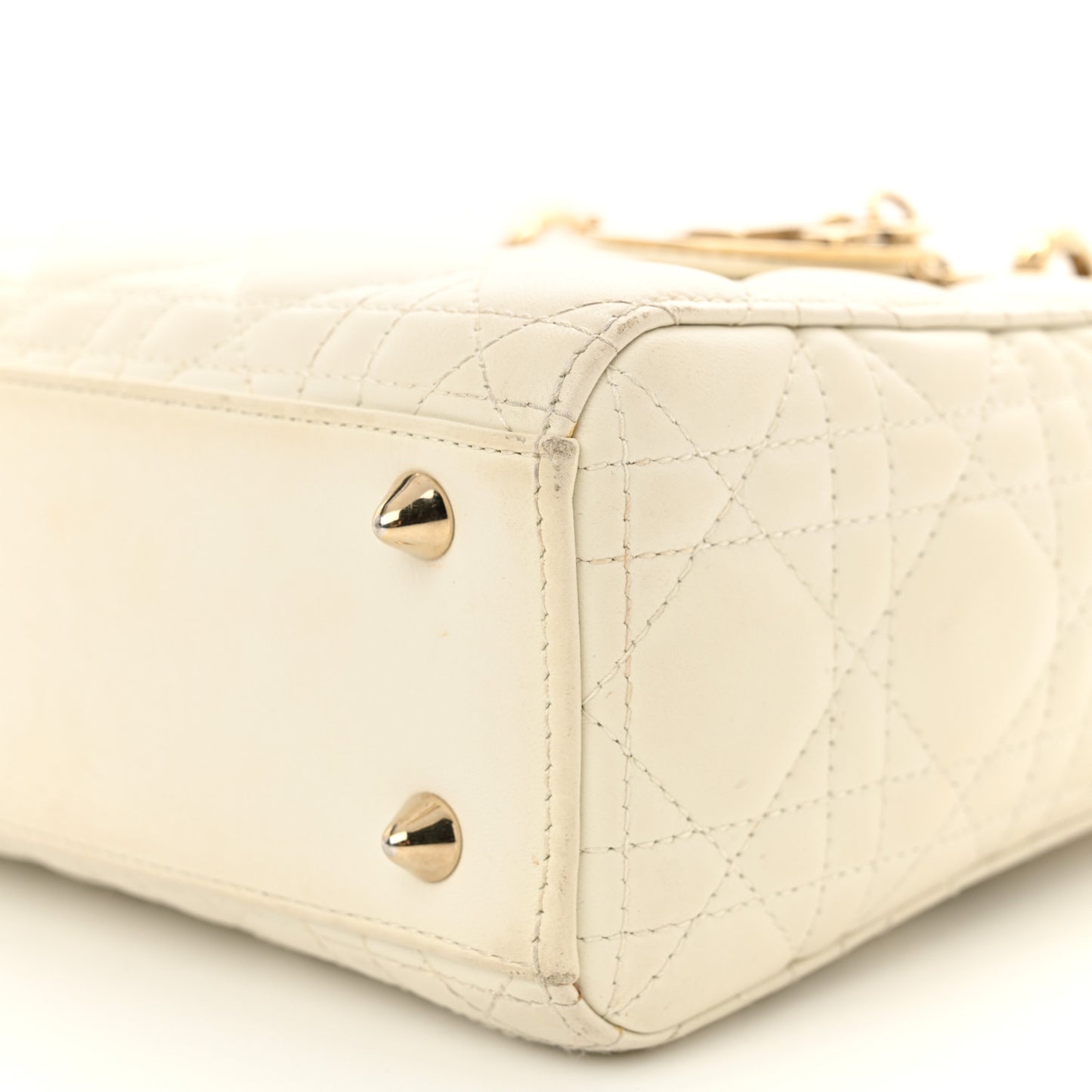 Lambskin Cannage Small My ABCDior Lady Dior White