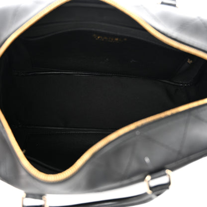 Chanel Calfskin Diamond Stitched Top Handle Bowling Bag Black 6 of 10