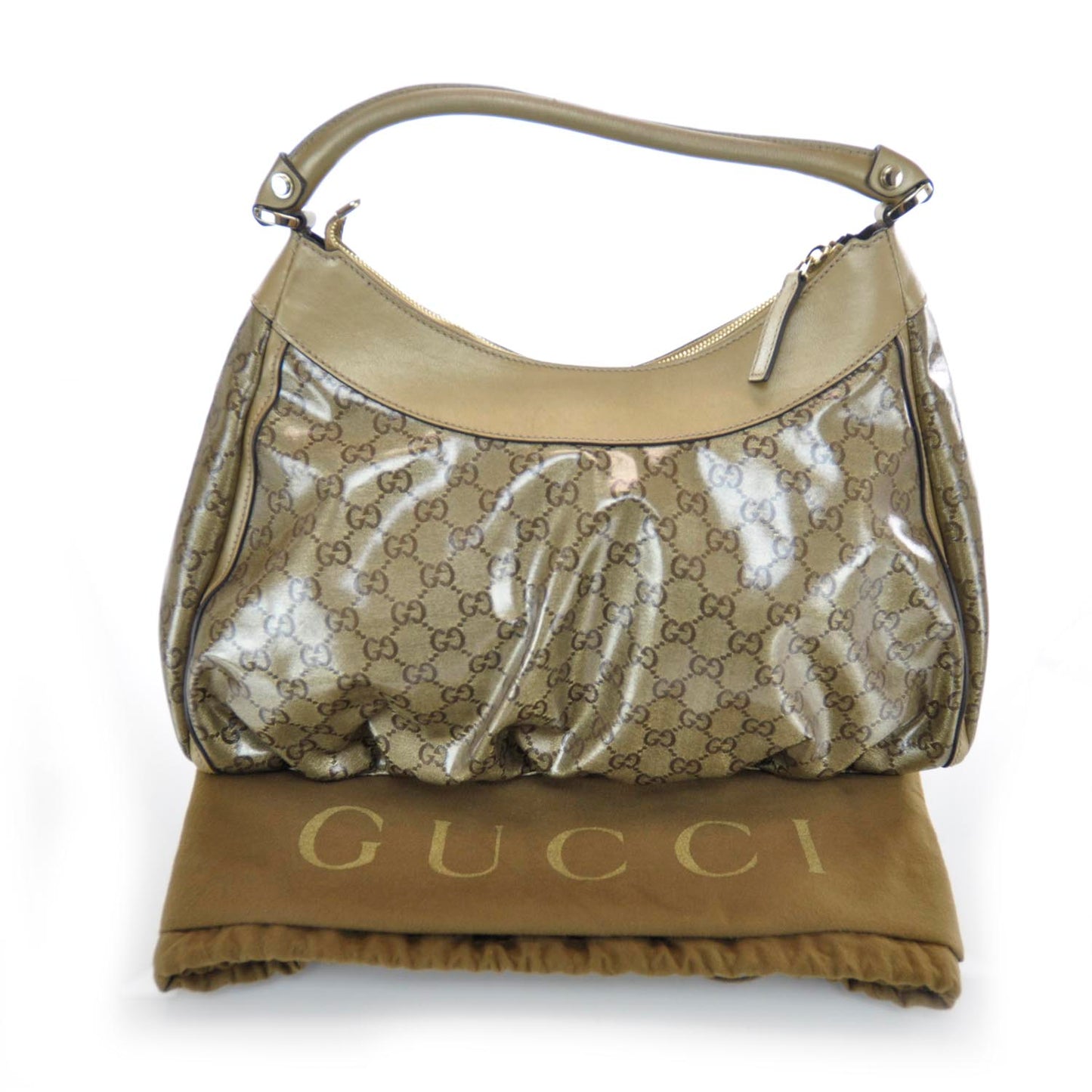 Monogram Crystal D Gold Hobo