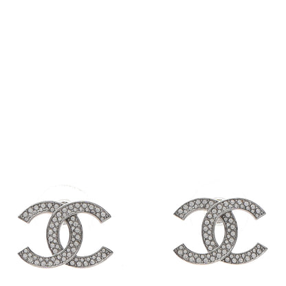 Chanel Crystal Palais Garnier CC Earrings Silver 1 of 4