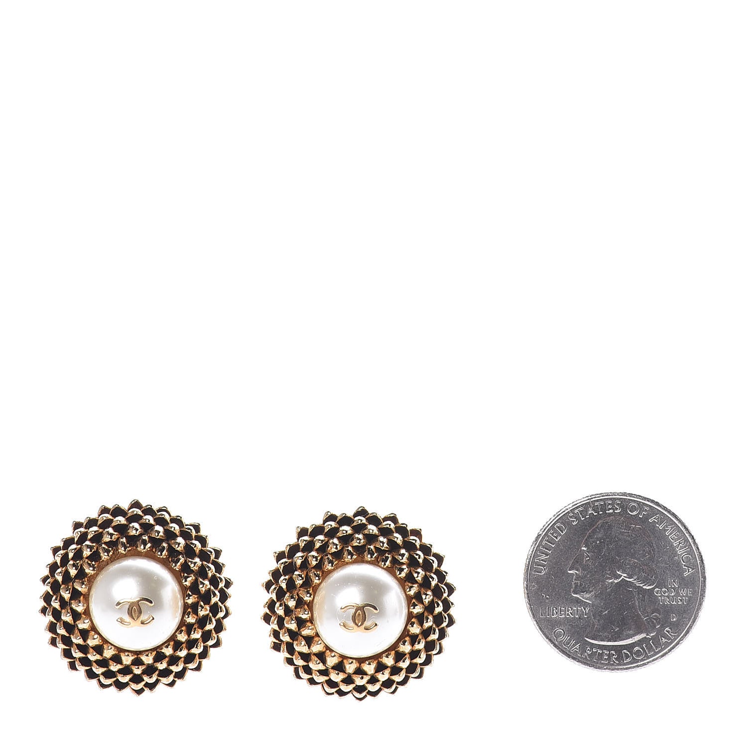 Chanel Pearl CC Clip On Earrings Gold 2 of 4