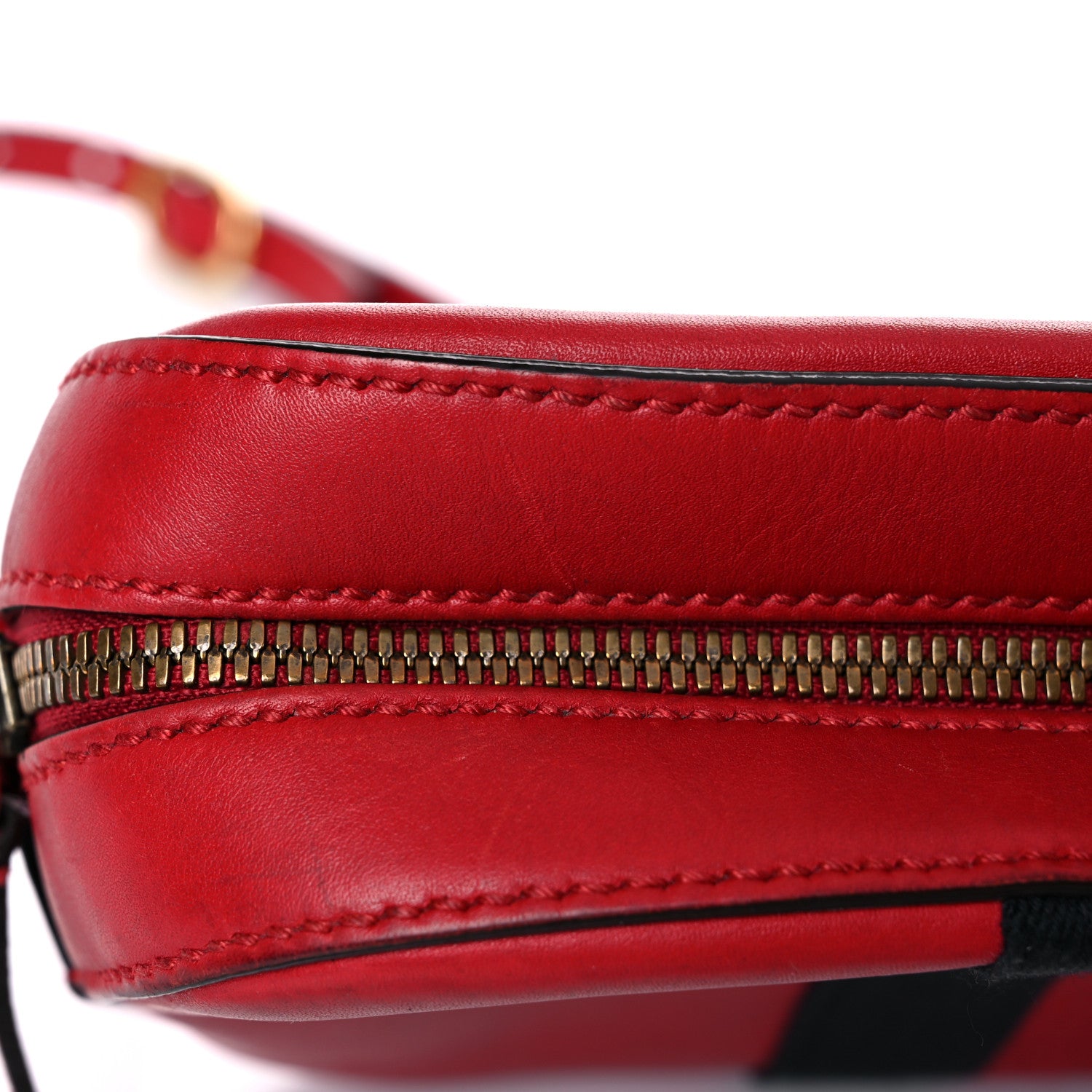 Gucci Calfskin Web Small Webby Bee Shoulder Bag Red 24 of 35