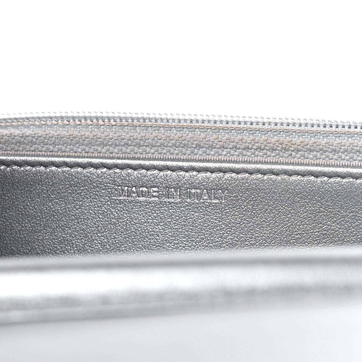 Chanel Metallic Lambskin Crystal Camellia Embossed Wallet On Chain WOC Silver 7 of 12