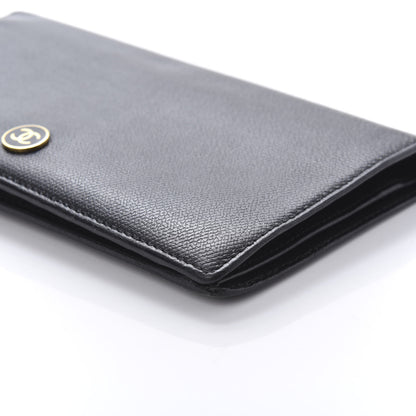 Chanel Grained Calfskin CC Button Yen Wallet Black 7 of 10