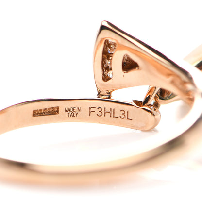 Bulgari 18K Rose Gold Diamond Mother of Pearl Divas' Dream Charm Ring 55 7.25 4 of 6