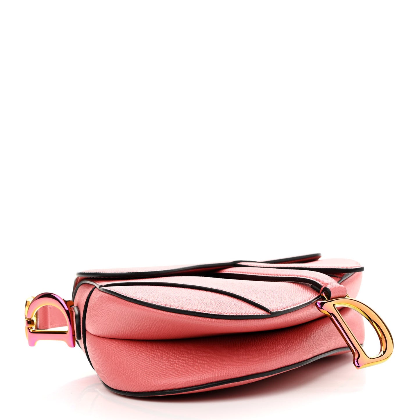 Grained Calfskin Saddle Bag Pink
