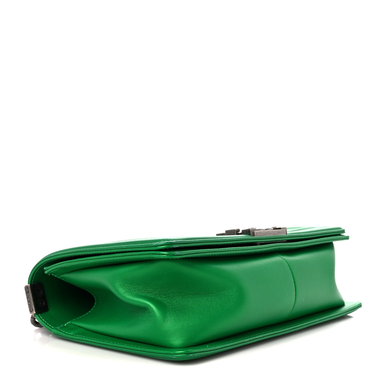 Chanel Metallic Calfskin Quilted Medium Boy Flap Green 4 of 10