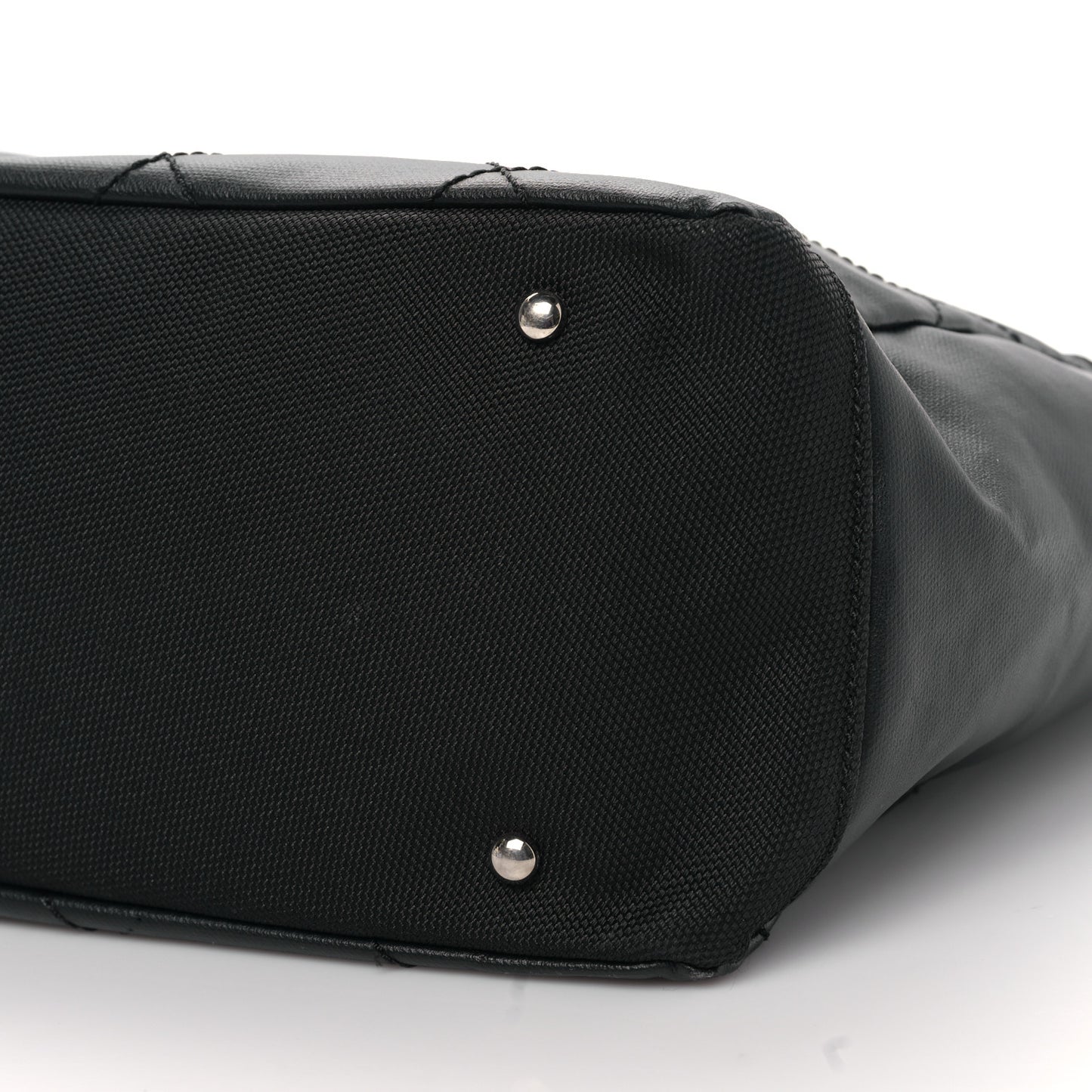 Coated Canvas Quilted Large Paris Biarritz Tote Black