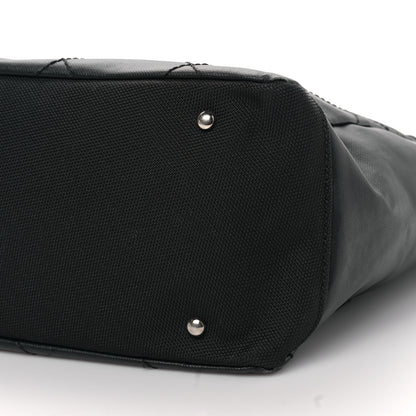 Chanel Coated Canvas Quilted Large Paris Biarritz Tote Black 9 of 9