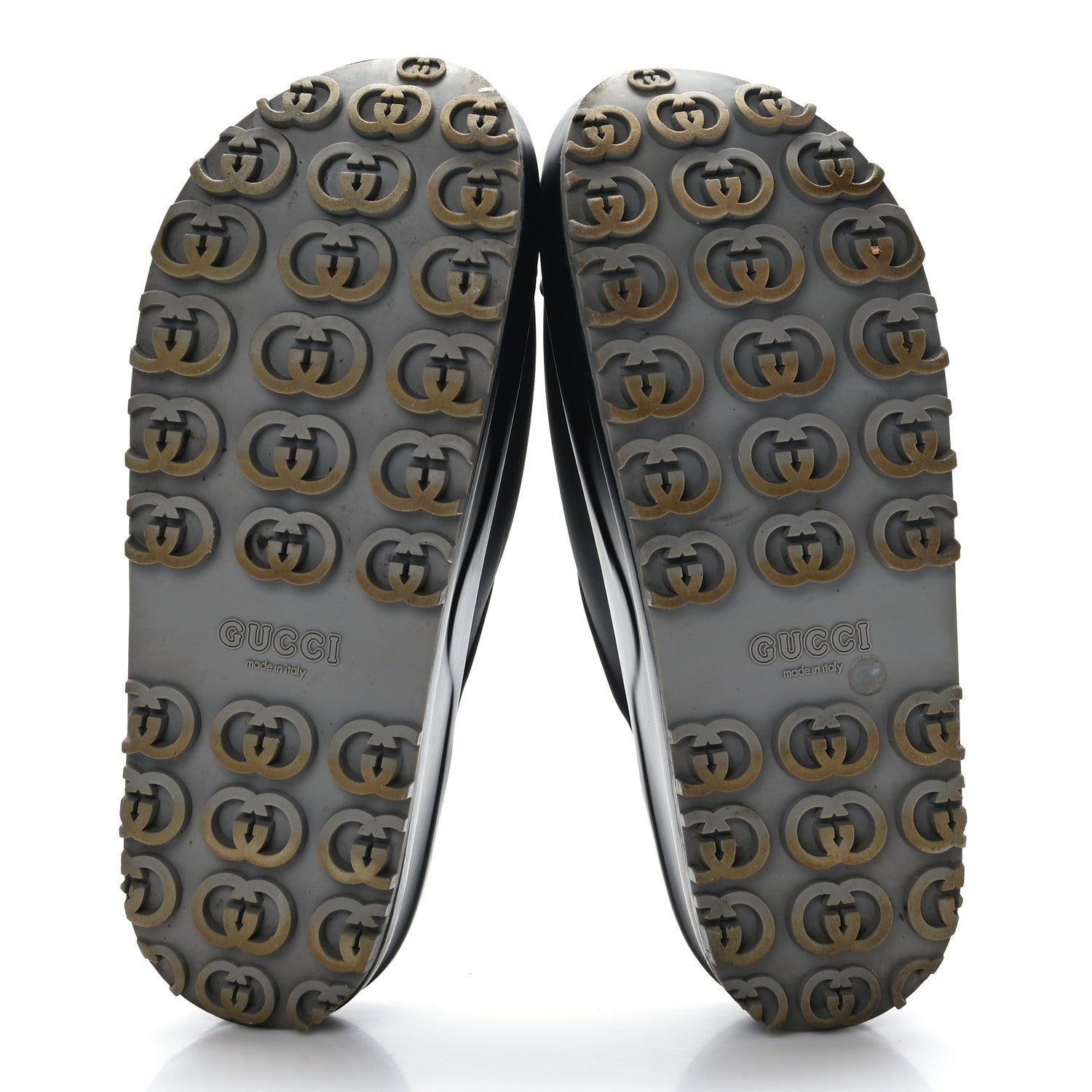 Gucci Soft Rubber Womens Interlocking G Platform 42mm Slide Sandals 39 Black 5 of 8