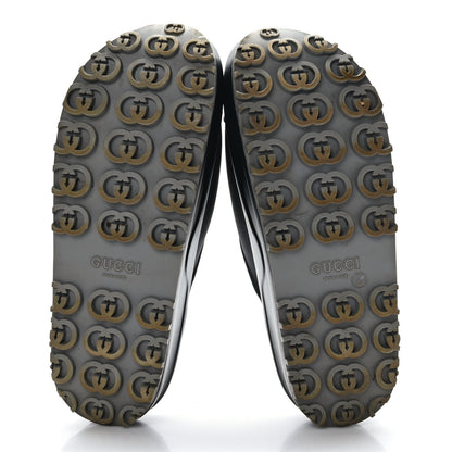 Gucci Soft Rubber Womens Interlocking G Platform 42mm Slide Sandals 39 Black 5 of 8