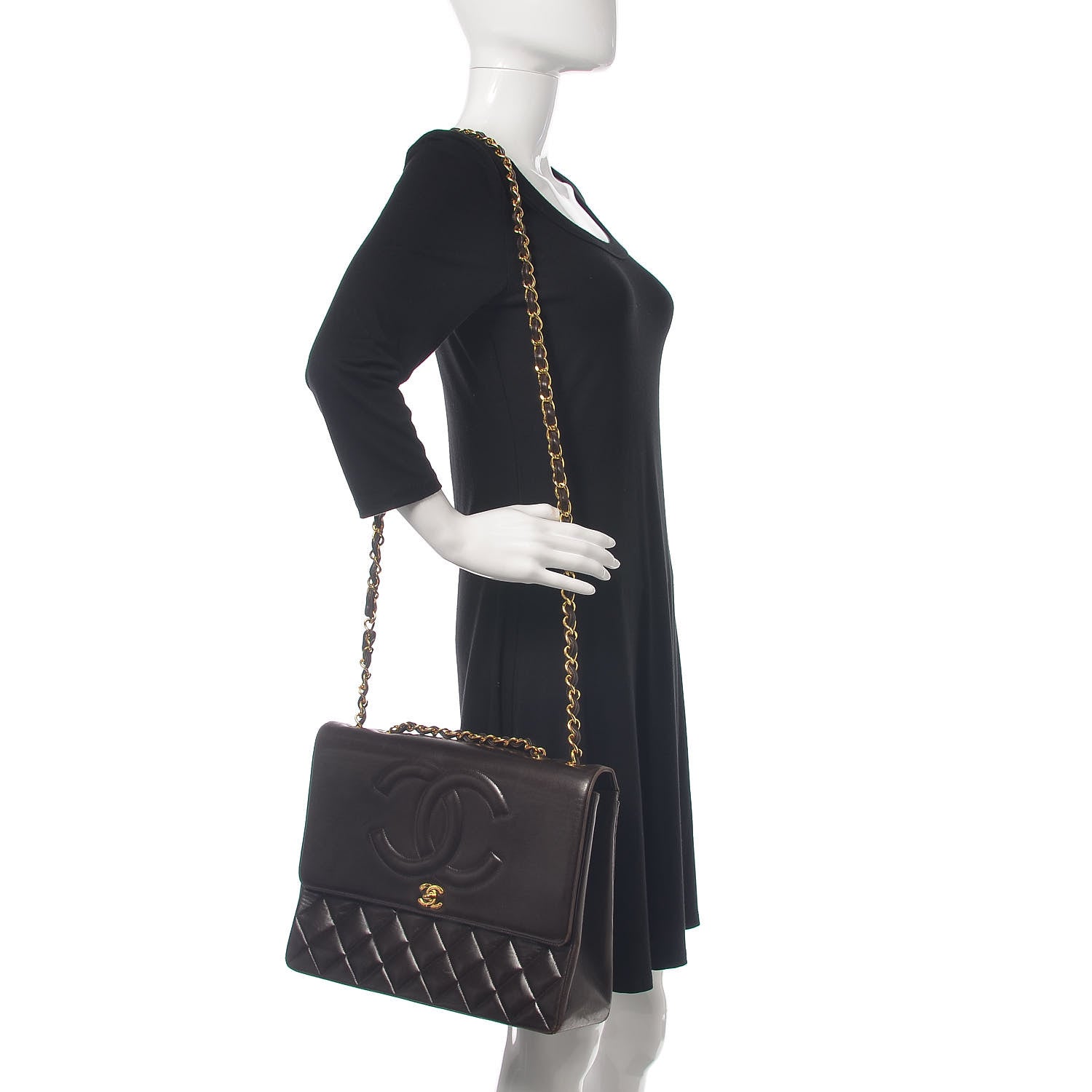 Chanel Lambskin XL Jumbo CC Single Flap Brown 2 of 26