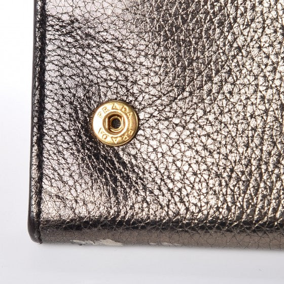 Vitello Daino Antik Continental Flap Wallet Piombo