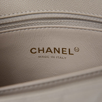 Chanel Caviar Lizard Chevron Quilted Mini Coco Handle Flap Ivory 6 of 7
