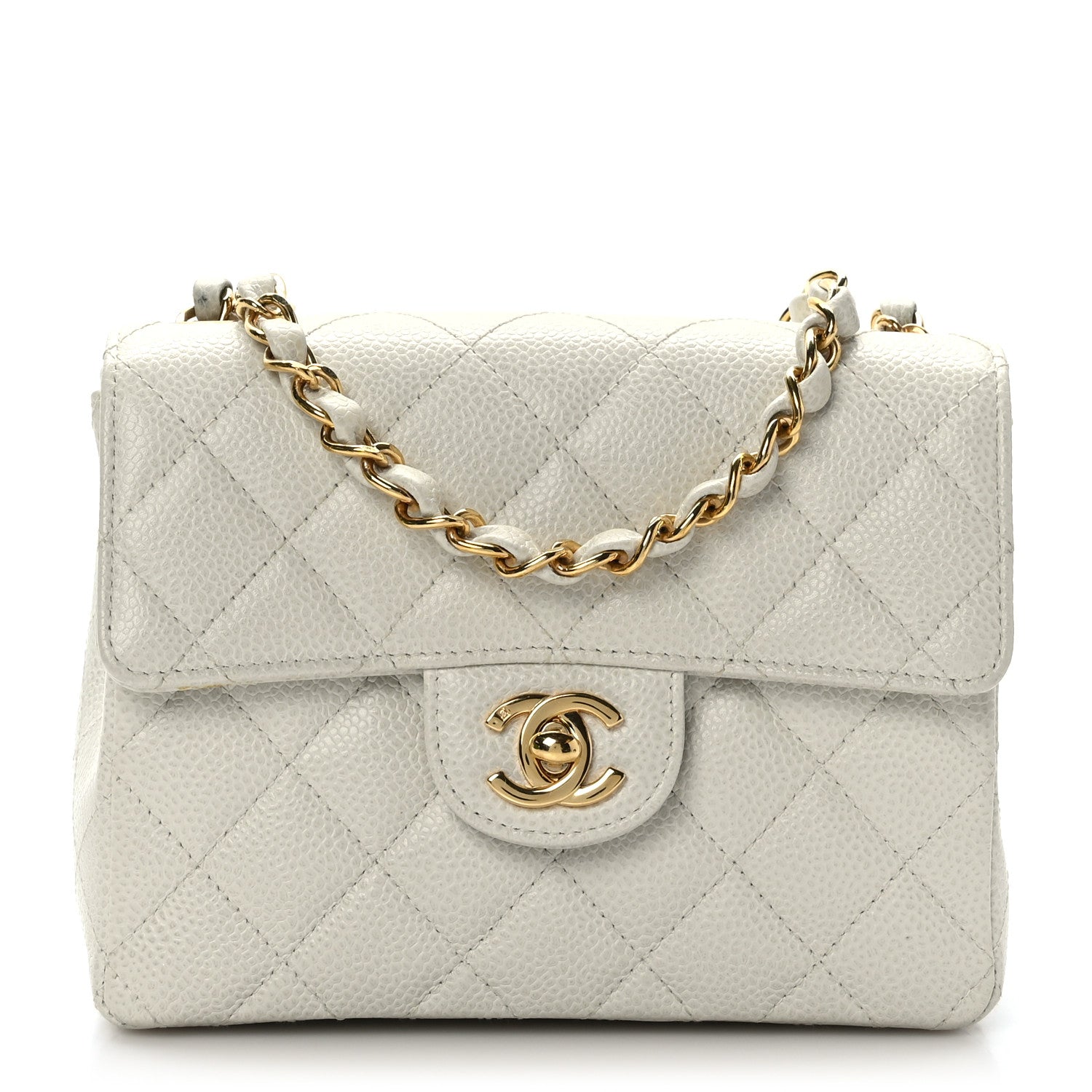 Chanel Caviar Quilted Mini Square Flap White 1 of 9