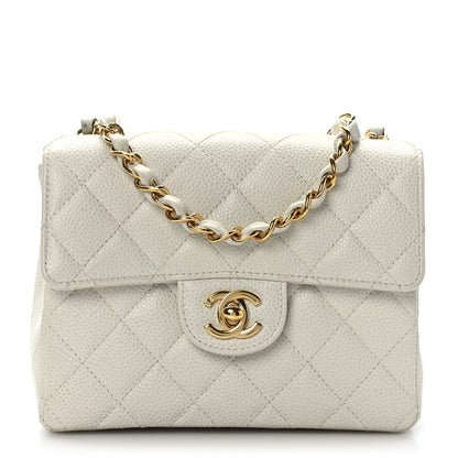 Chanel Caviar Quilted Mini Square Flap White 1 of 9