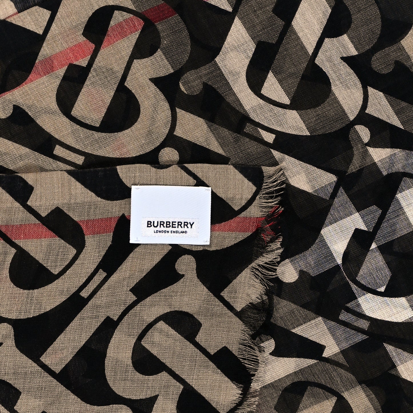 Cashmere Jacquard Monogram Scarf Beige