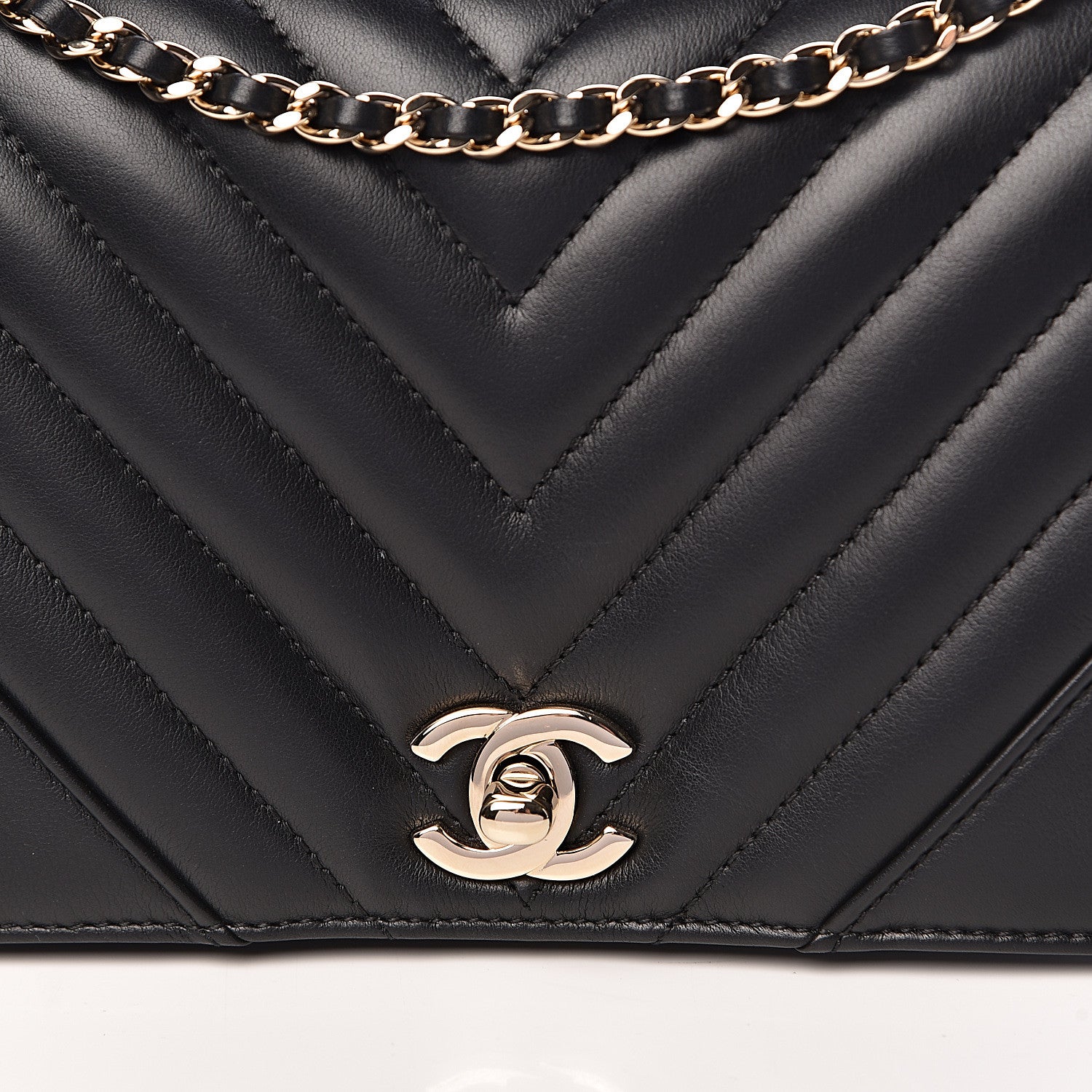 Chanel Calfskin Chevron Quilted Mini Statement Flap Black 10 of 10