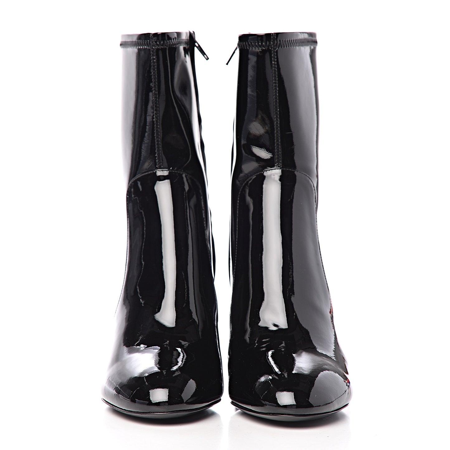 Patent Silhouette Ankle Boots 39 Black