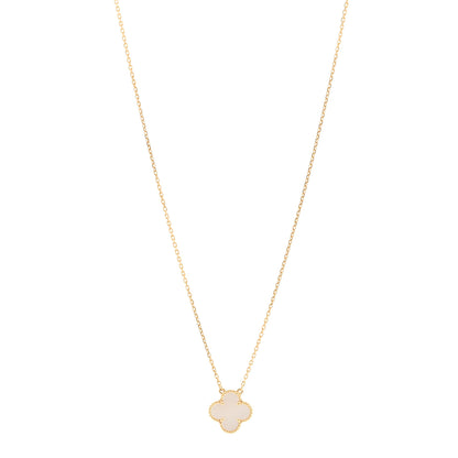 Van Cleef & Arpels 18K Yellow Gold Mother of Pearl Vintage Alhambra Pendant Necklace 1 of 6