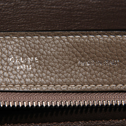 Celine Drummed Calfskin Suede Medium Trapeze Souris 6 of 8