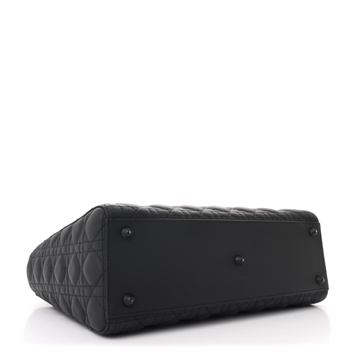 Ultra Matte Calfskin Cannage Large Lady Dior Black