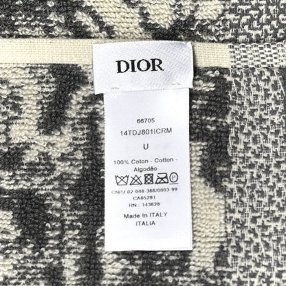 Christian Dior Cotton Toile De Jouy Reverse Towel Grey Ivory 3 of 4