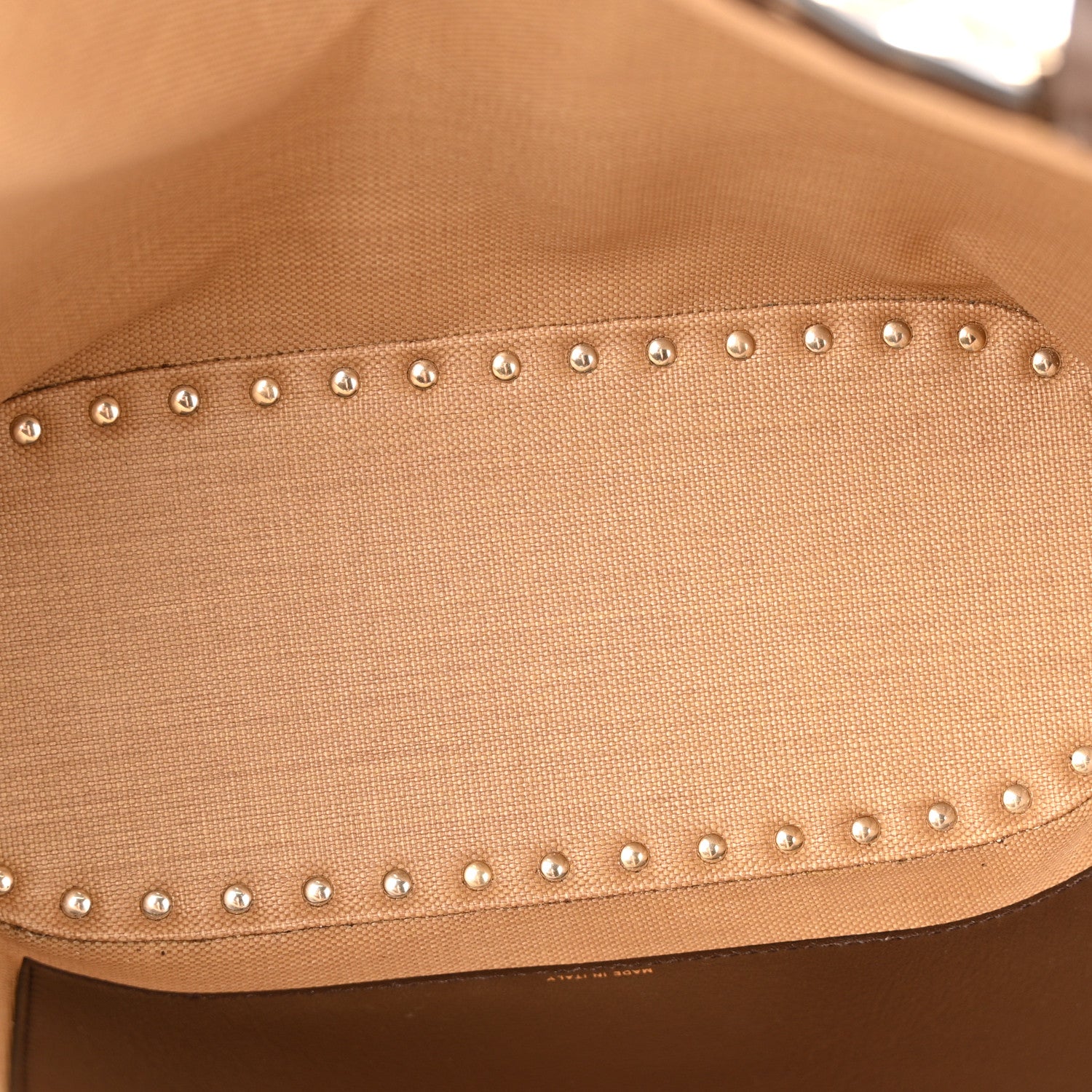 Valentino Garavani Synthetic Raffia Calfskin Rockstud Small Garden Tote Bag Tobacco Cacao 5 of 14