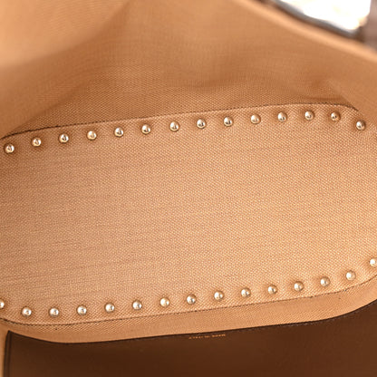 Valentino Garavani Synthetic Raffia Calfskin Rockstud Small Garden Tote Bag Tobacco Cacao 5 of 14