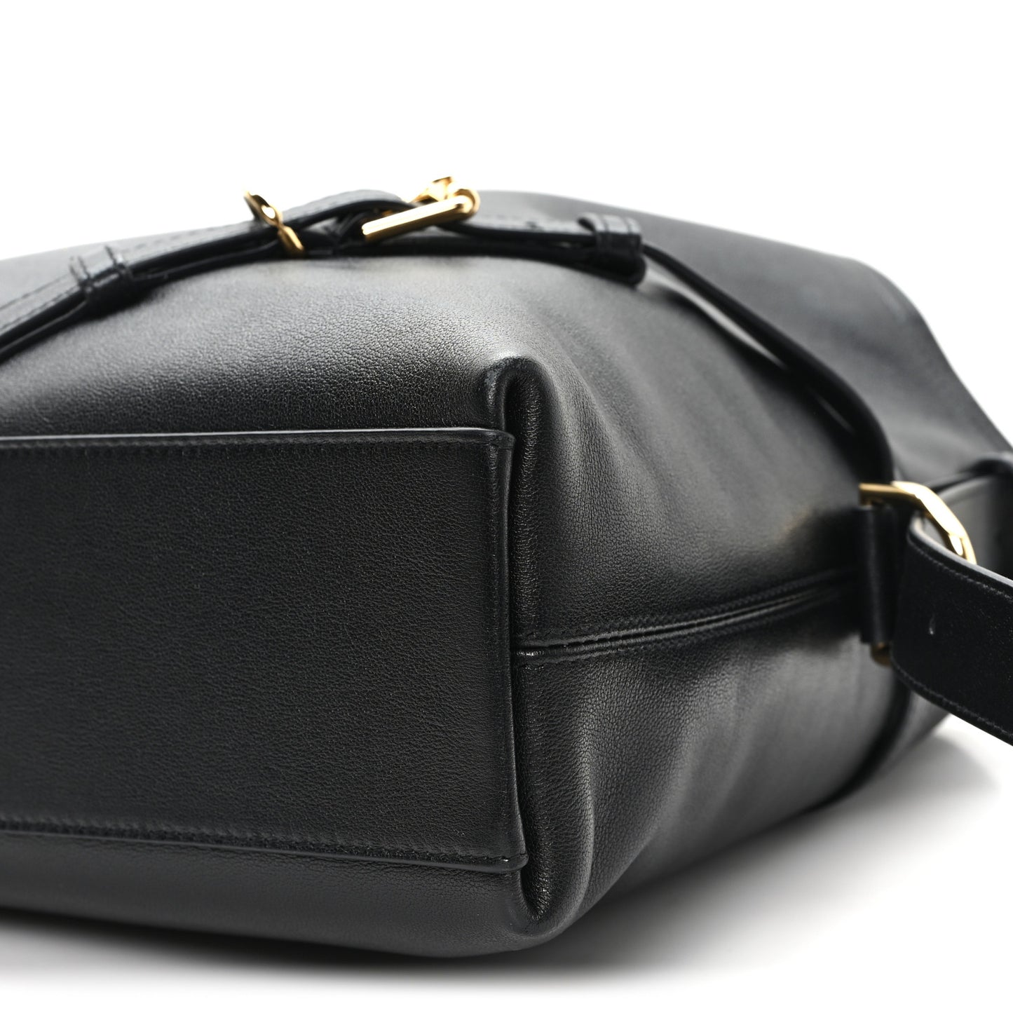 Shiny Calfskin Medium Voyou Bag Black