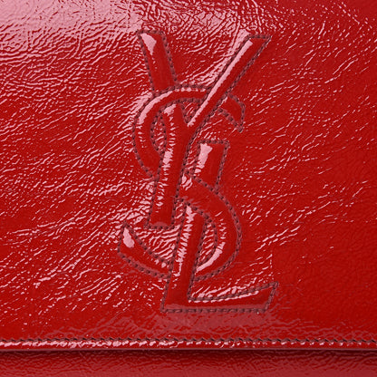 Saint Laurent Textured Patent Monogram Large Belle De Jour Clutch Red 7 of 12