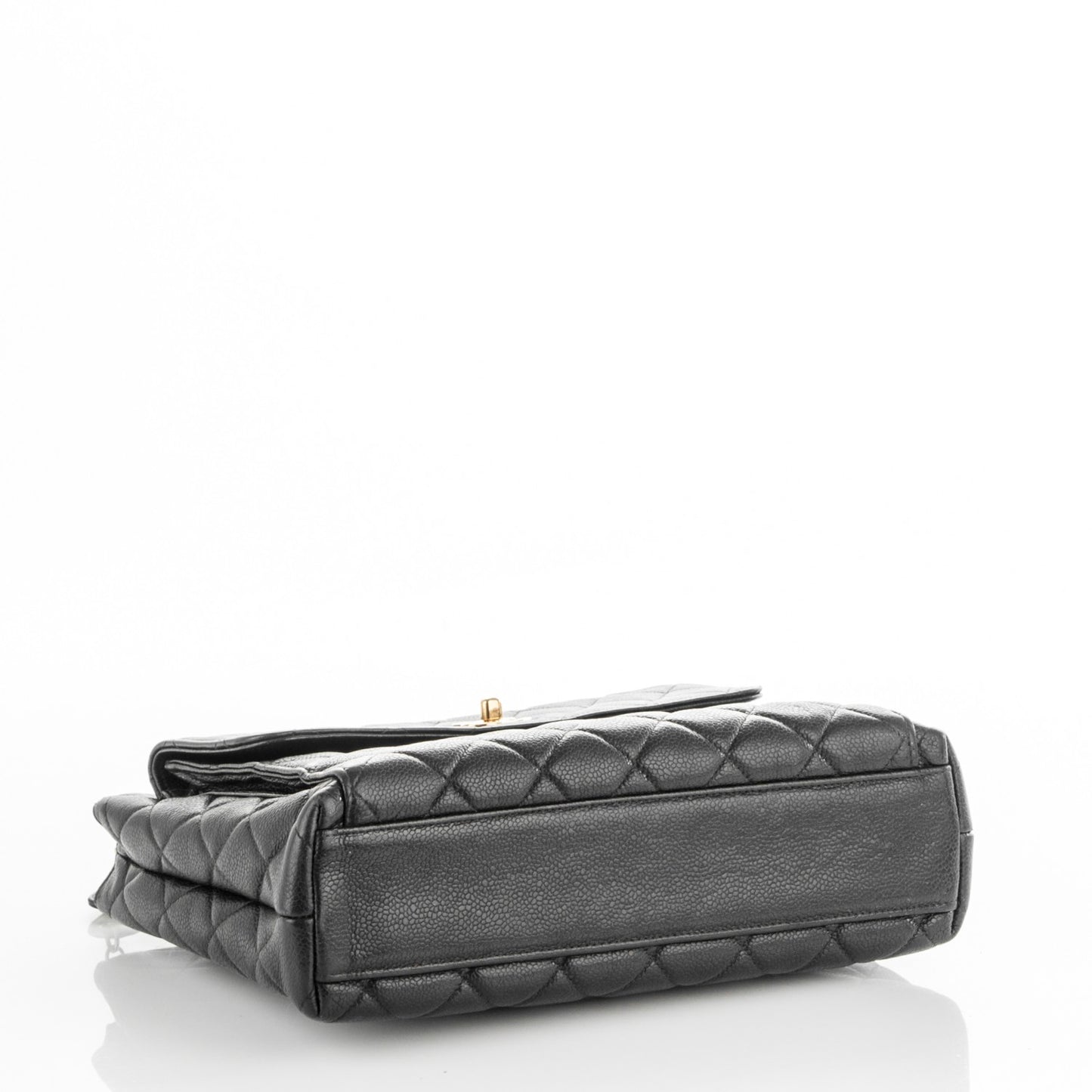 Caviar Quilted Flap Shoulder Bag Black