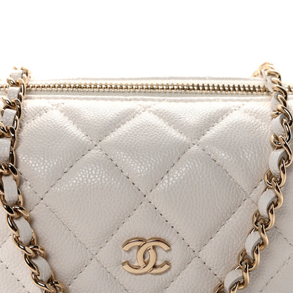 Chanel Caviar Quilted Hobo Clutch With Chain White 8 of 11