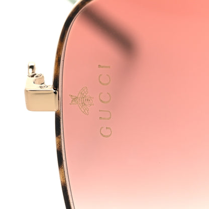 Gucci Metal Square Frame Sunglasses GG0443S Gold Pink 6 of 7