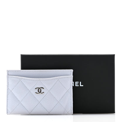 Chanel Caviar Quilted Card Holder Light Grey 9 of 9