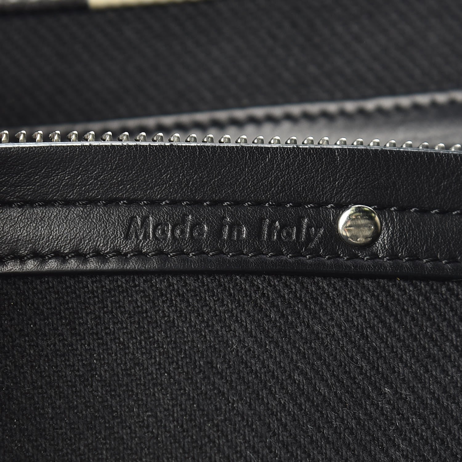Celine Cotton Canvas Striped Medium Phantom Luggage White Black 6 of 12