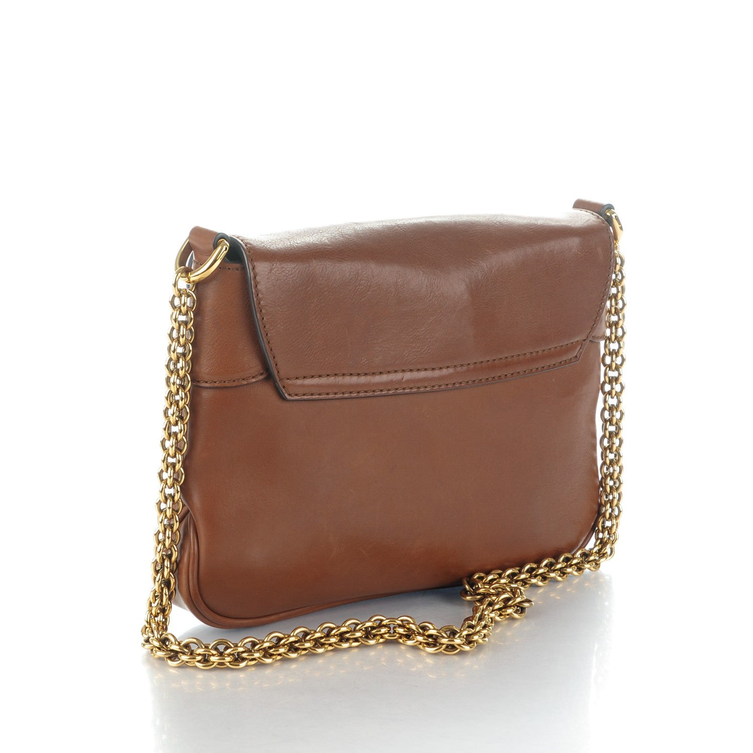 Gucci Washed Calfskin Small Ribot Horse Heads Chain Shoulder Bag Brown 3 of 7