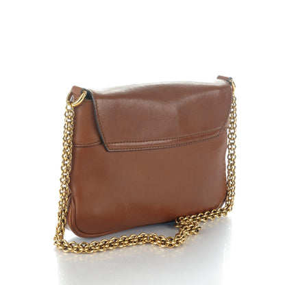 Gucci Washed Calfskin Small Ribot Horse Heads Chain Shoulder Bag Brown 3 of 7