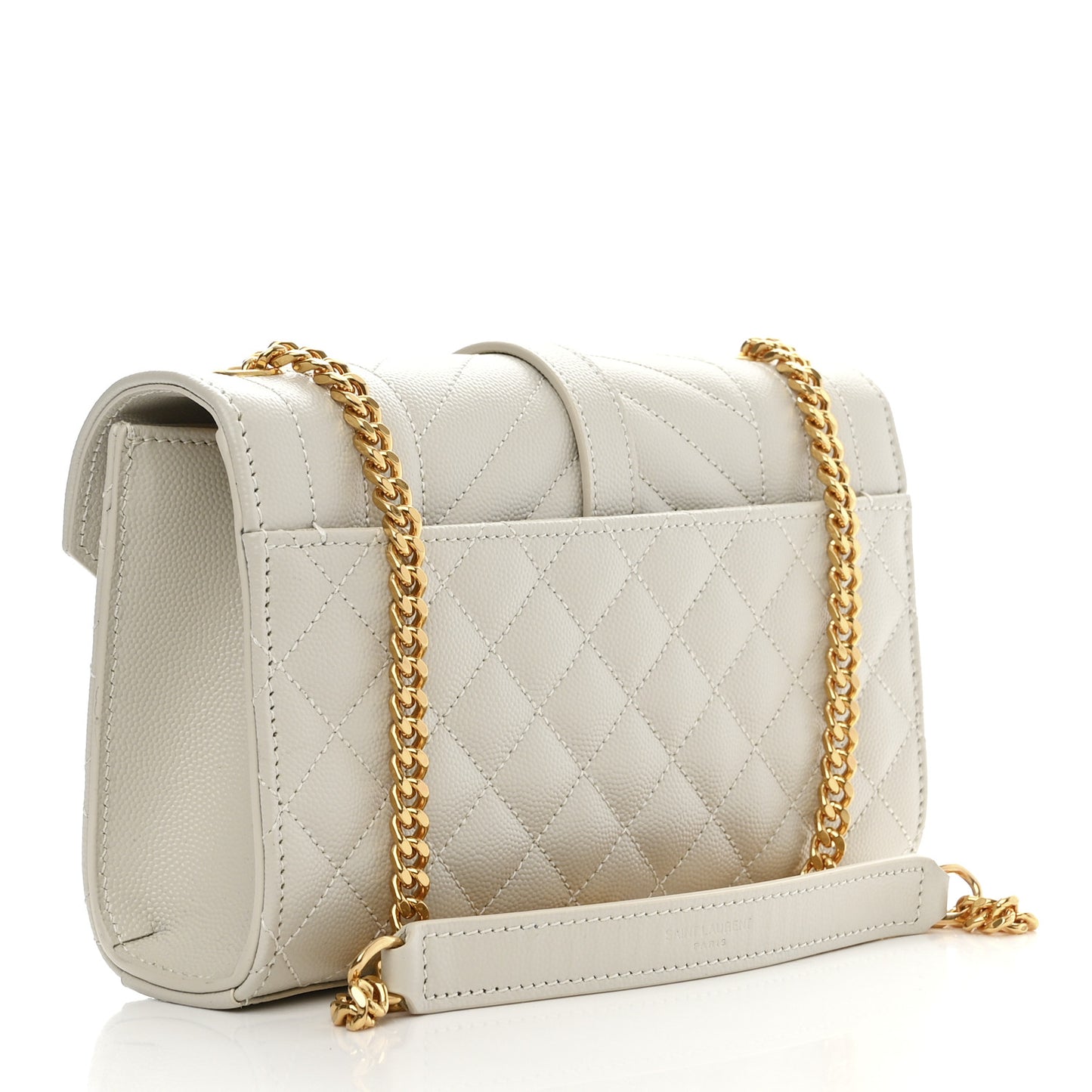 Grain De Poudre Textured Mixed Matelasse Triquilt Small Monogram Satchel Crema Soft