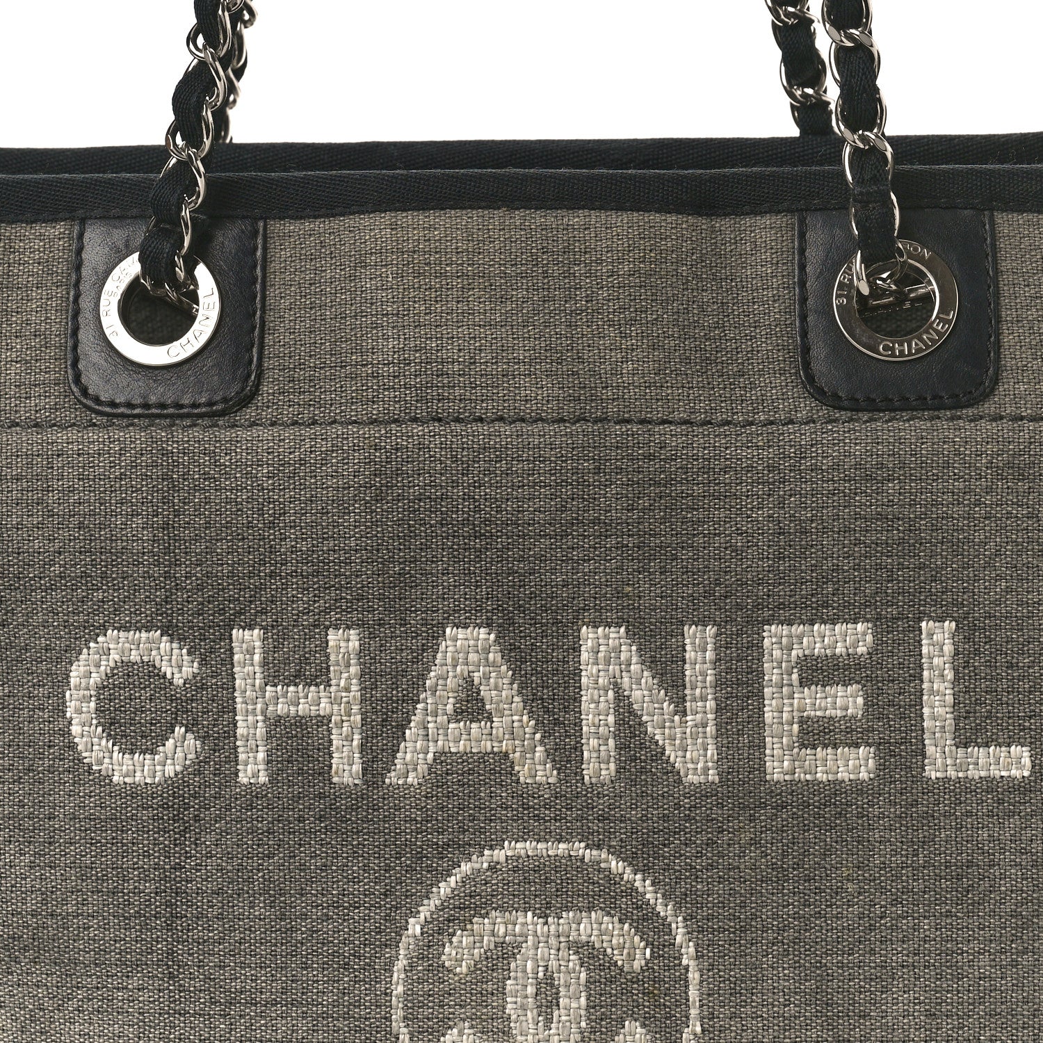 Chanel Canvas Small Deauville Tote Grey 8 of 11