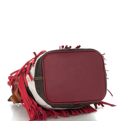 Burberry Suede Fringe Small Belgrove Bucket Bag Red 4 of 10