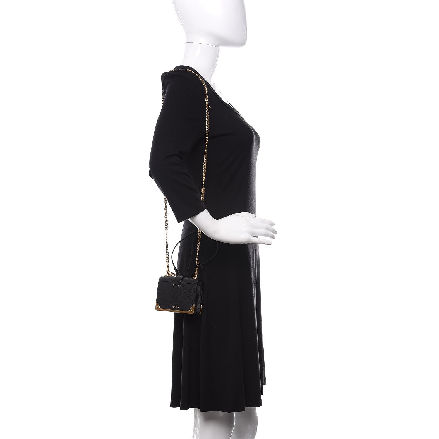 Prada Saffiano Astrology Mini Cahier Bag Black 2 of 10