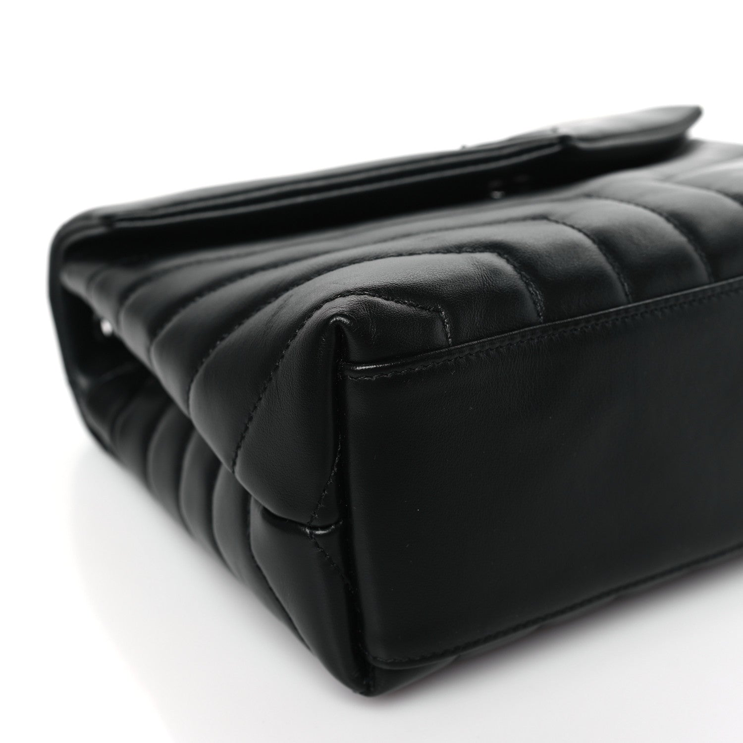 Saint Laurent Calfskin Y Quilted Monogram Monochrome Small Loulou Chain Satchel Black 8 of 9