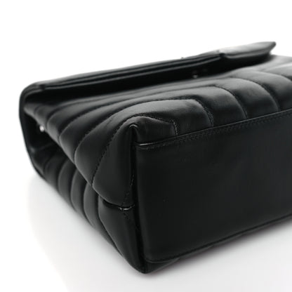 Saint Laurent Calfskin Y Quilted Monogram Monochrome Small Loulou Chain Satchel Black 8 of 9