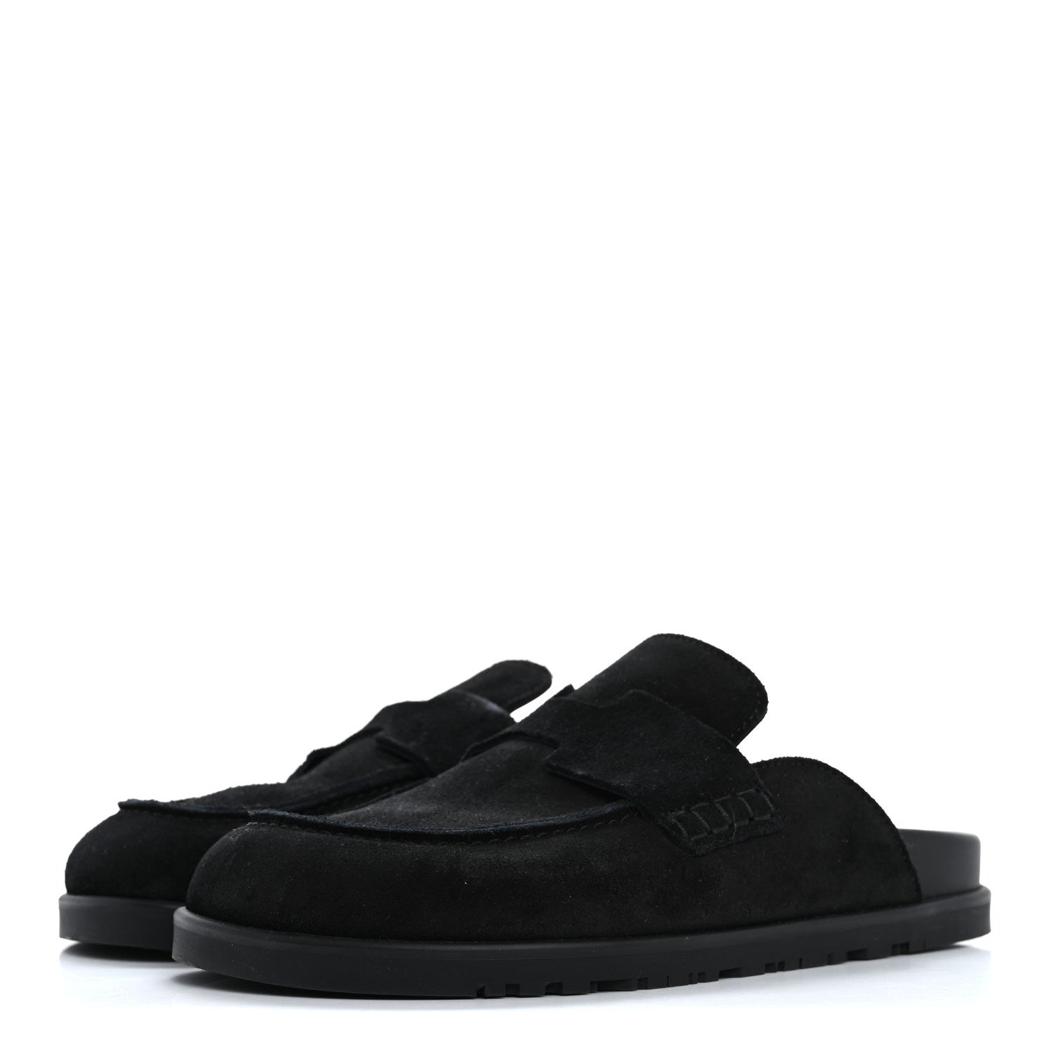 Hermes Suede Calfskin Go Mules 35.5 Black 4 of 13
